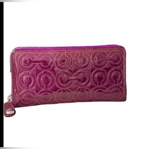 Coach Pink Patent Leather Wallet